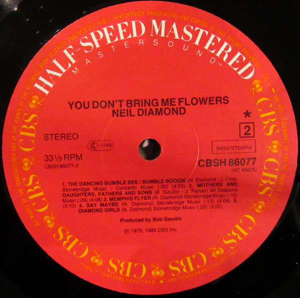 Neil Diamond - You Don't Bring Me Flowers | CBS (CBSH 86077) - 3 Neil Diamond - You Don't Bring Me Flowers | CBS (CBSH 86077) - 3