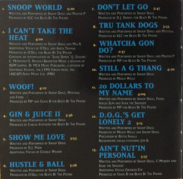 Snoop Dogg - Da Game Is To Be Sold, Not To Be Told | Priority Records (CDPTY 153) - 4