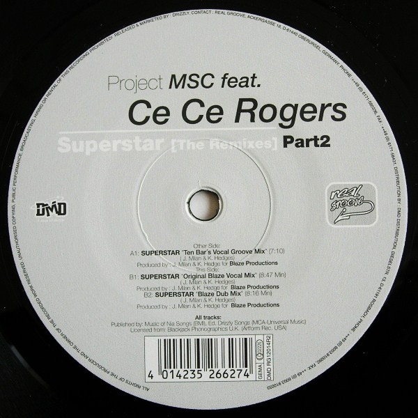 Project MSC Feat. Ce Ce Rogers - Superstar (The Remixes Part 2) | Real Groove (RG12014R2)