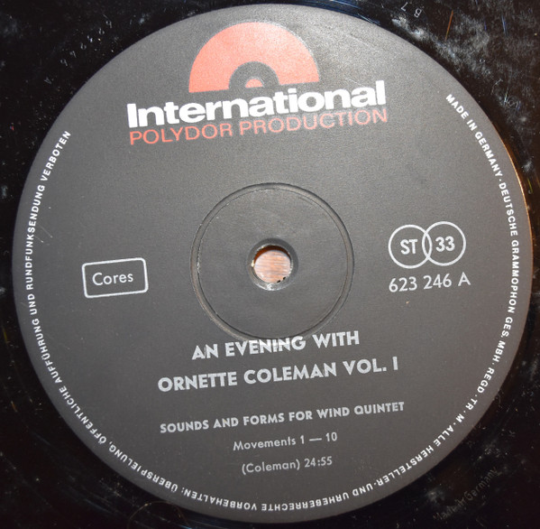 Ornette Coleman - An Evening With Ornette Coleman | International Polydor Production (623 246/247) - 2