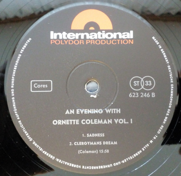 Ornette Coleman - An Evening With Ornette Coleman | International Polydor Production (623 246/247) - 3