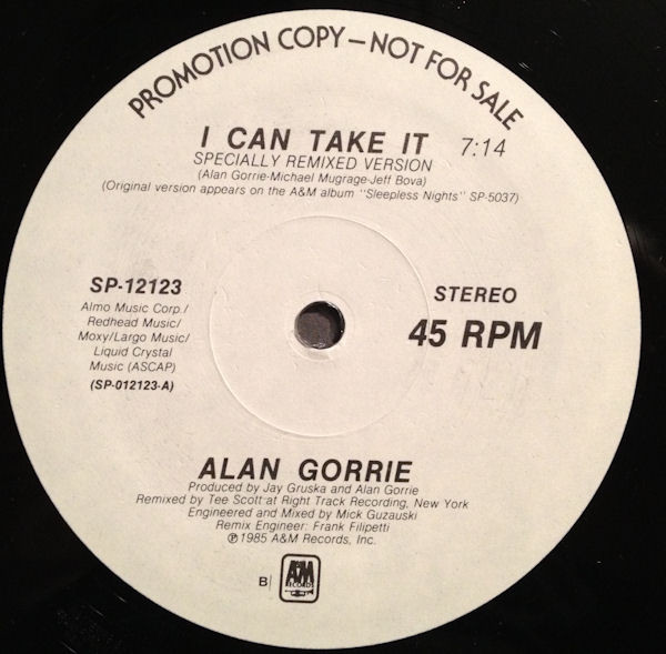 Alan Gorrie - I Can Take It (Specially Remixed Version) | A&M Records (SP-12123) - main