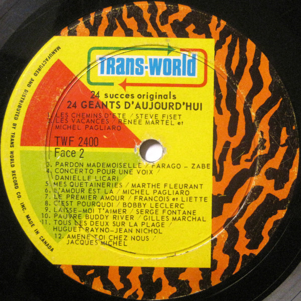 Various - 24 Succès Originaux -24 Géants d'aujourd'hui | Trans-World (TWF 2400) - 4 Various - 24 Succès Originaux -24 Géants d'aujourd'hui | Trans-World (TWF 2400) - 4