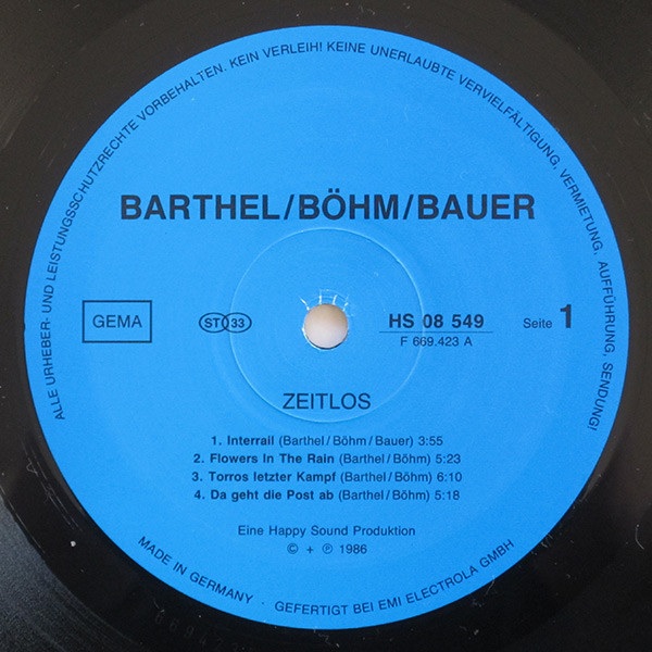 Wolfgang Barthel / Matthias Böhm / Reinhold Bauer - Zeitlos | Not On Label (HS 08549) - 3 Wolfgang Barthel / Matthias Böhm / Reinhold Bauer - Zeitlos | Not On Label (HS 08549) - 3