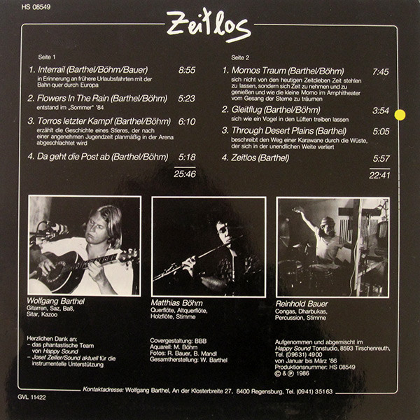 Wolfgang Barthel / Matthias Böhm / Reinhold Bauer - Zeitlos | Not On Label (HS 08549) - 2 Wolfgang Barthel / Matthias Böhm / Reinhold Bauer - Zeitlos | Not On Label (HS 08549) - 2
