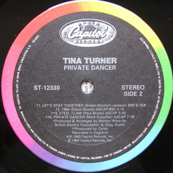 Tina Turner - Private Dancer | Capitol Records (ST-12330) - 4 Tina Turner - Private Dancer | Capitol Records (ST-12330) - 4