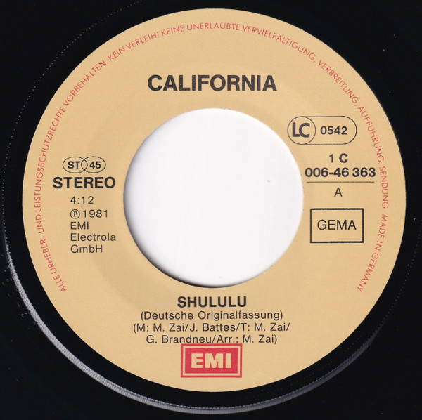Duo California - Shululu | Electrola (1C 006-46 363) - 3