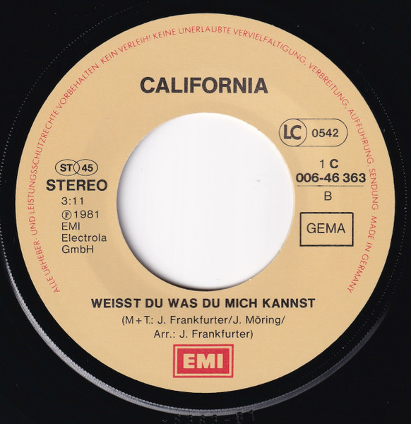 Duo California - Shululu | Electrola (1C 006-46 363) - 4