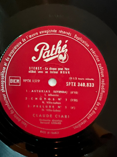 Claude Ciari - Asturias | Pathé (SPTX 340.833) - 3