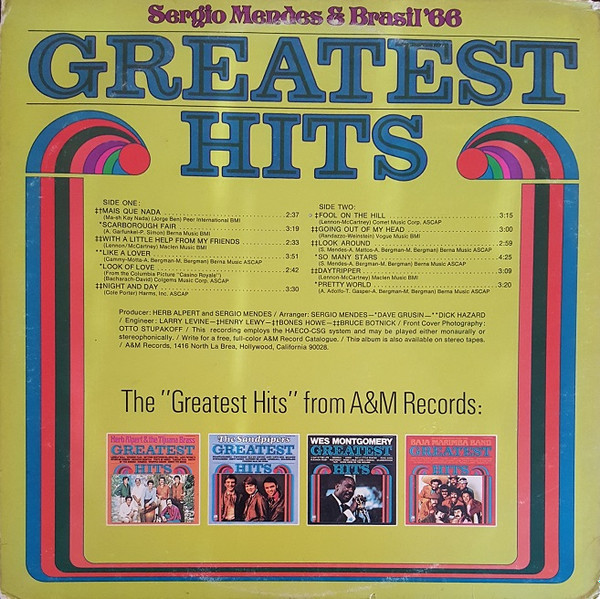 Sérgio Mendes & Brasil '66 - Greatest Hits | A&M Records (SP-4252) - 4 Sérgio Mendes & Brasil '66 - Greatest Hits | A&M Records (SP-4252) - 4
