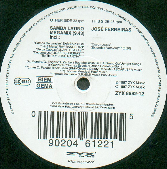 Various - Samba Latino Mix | ZYX Music (ZYX 8682-12) - main