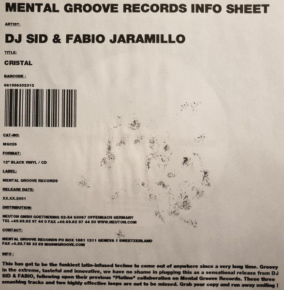 DJ Sid Y Fabio - Crystal | Mental Groove Records (MG 025) - 2 DJ Sid Y Fabio - Crystal | Mental Groove Records (MG 025) - 2