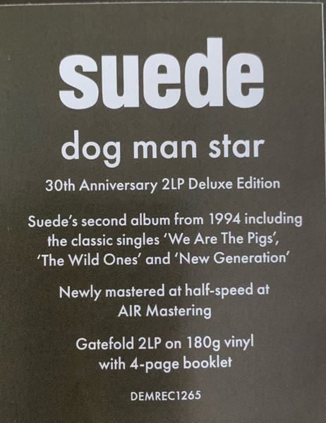Suede - Dog Man Star | Demon Records (DEMREC1265) - 2