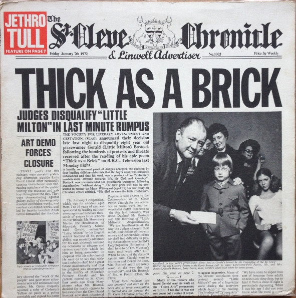 Jethro Tull - Thick As A Brick | Chrysalis (CHR 1003) - main Jethro Tull - Thick As A Brick | Chrysalis (CHR 1003) - main