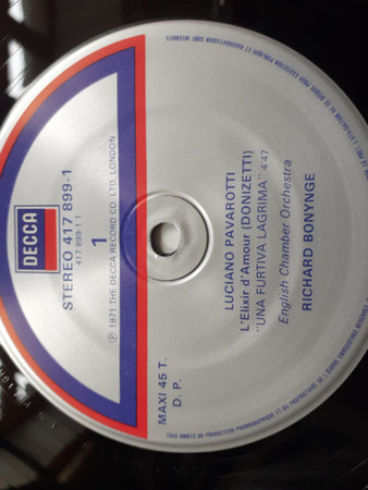 Luciano Pavarotti , The Ambrosian Opera Chorus & English Chamber Orchestra - Donizetti - L'Elixir D'Amour | Decca (417 899-1) - 3