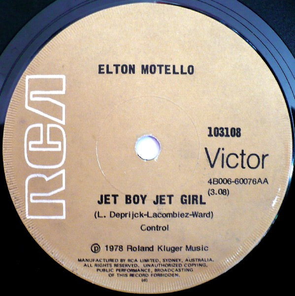 Elton Motello - Jet Boy Jet Girl | RCA Victor (103108) - main