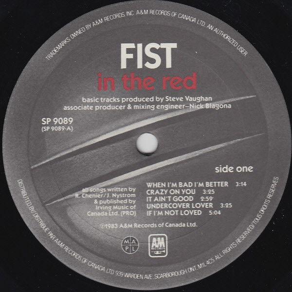 Fist - In The Red [Vinyl] | A&M Records (SP 9089) - 3