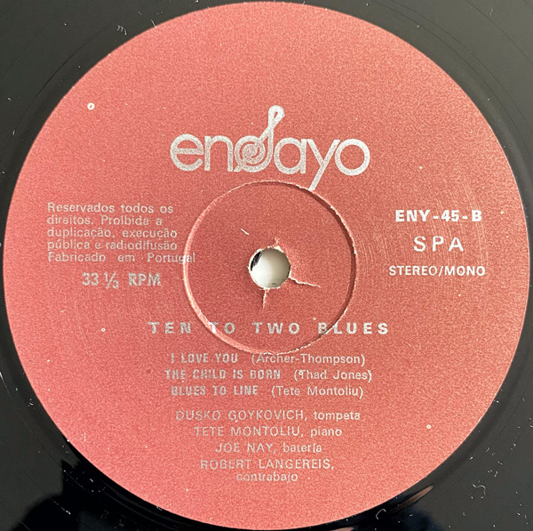 Dusko Goykovich - Ten To Two Blues | Ensayo (ENY-45) - 4