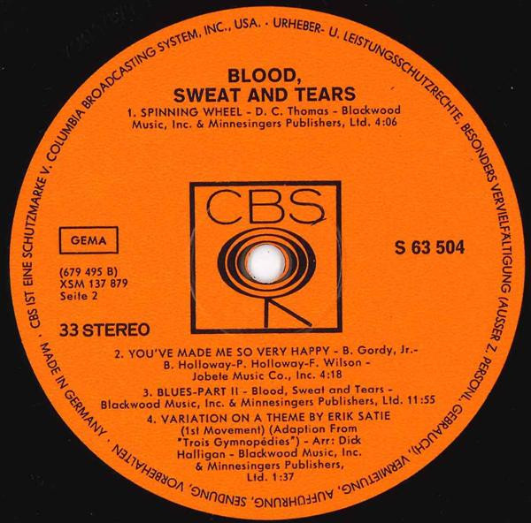 Blood, Sweat And Tears - Blood, Sweat And Tears | CBS (S 63 504) - 4
