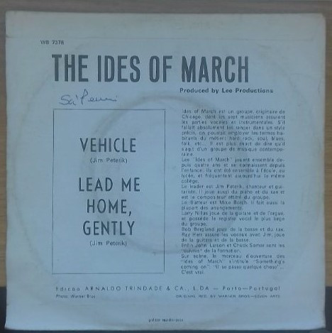 The Ides Of March - Vehicle / Lead Me Home, Gently | Warner Bros. Records (WB 7378) - 2