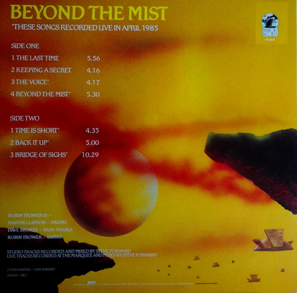 Robin Trower - Beyond The Mist [Vinyl] | Passport Records (PB 6049) - 2