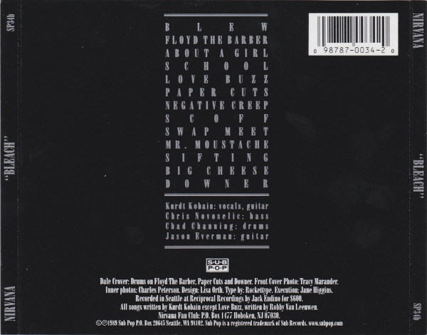 Nirvana - Bleach | Sub Pop (SP34b) - 2