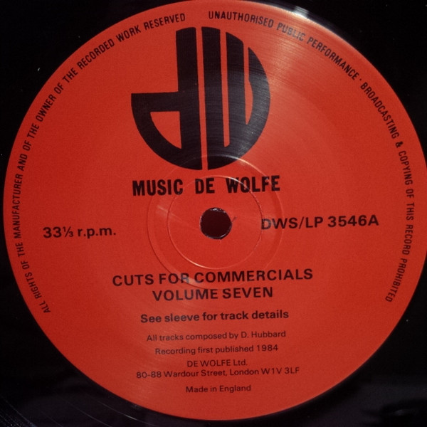 Unit 2 - Cuts For Commercials: Volume Seven | Music De Wolfe (DWS/LP 3546) - 3