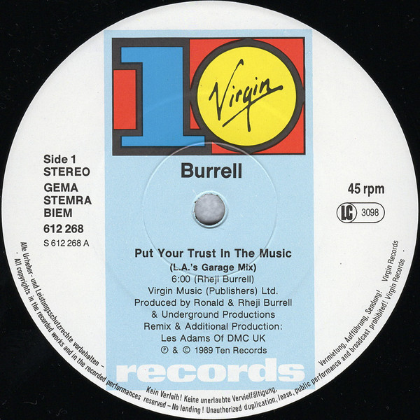 Burrell - Put Your Trust In The Music | 10 Records (612 268) - 3