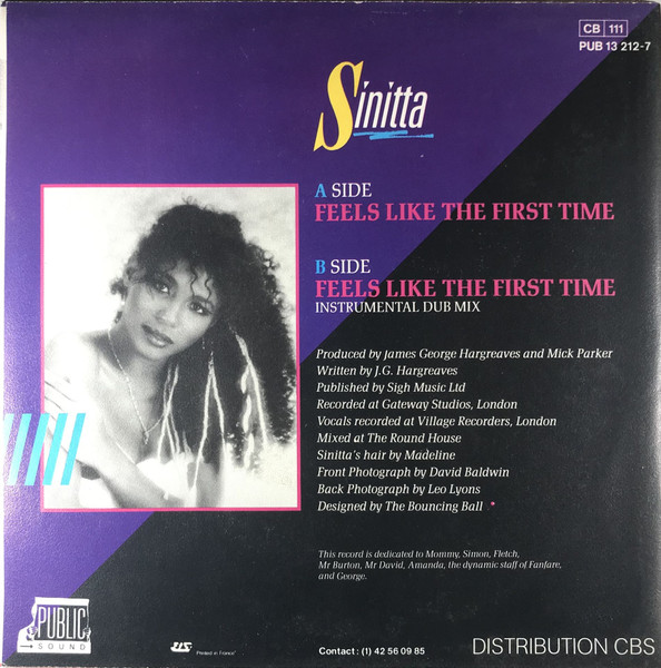 Sinitta - Feels Like The First Time | Public (PUB 13212/7) - 2