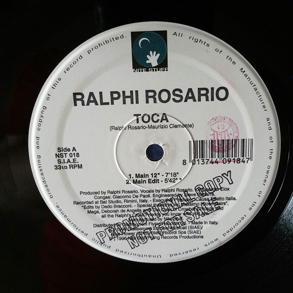 Ralphi Rosario - Toca | Nite Stuff (NST 018) - 2