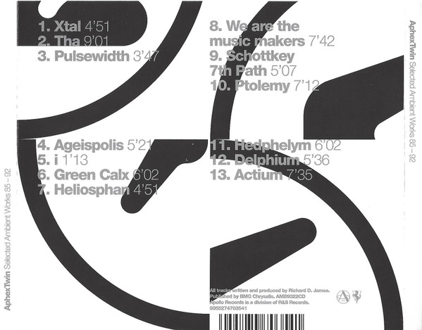 Aphex Twin - Selected Ambient Works 85-92 | Apollo (AMB9322CD) - 2