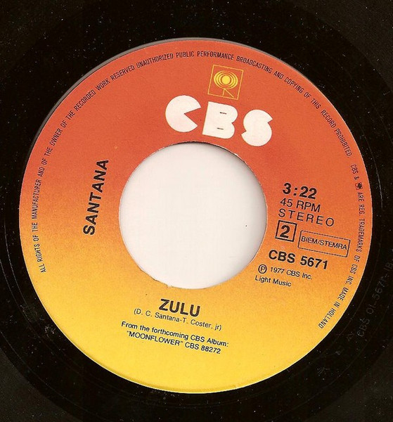 Santana - She's Not There | CBS (CBS 5671) - 4