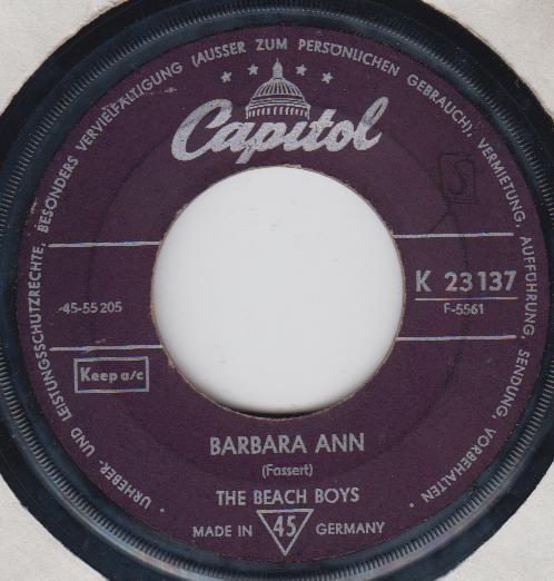 The Beach Boys - Barbara Ann | Capitol Records (K 23 137) - 3 The Beach Boys - Barbara Ann | Capitol Records (K 23 137) - 3