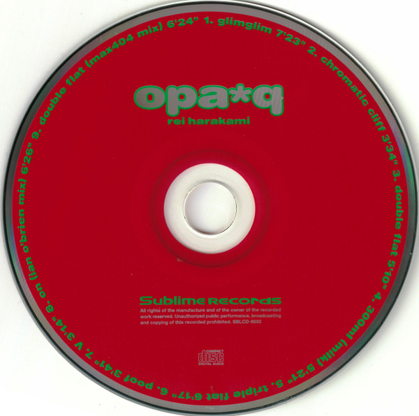 Rei Harakami - Opa*q | Sublime Records (SBLCD5032) - 4