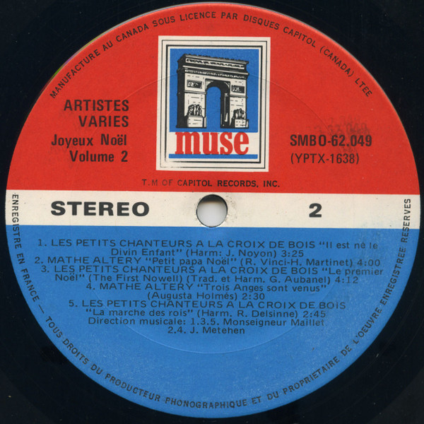 Various - Joyeux Noël Vol. 2 | Capitol Records (Canada) Ltd. (SMBO 62.049) - 4 Various - Joyeux Noël Vol. 2 | Capitol Records (Canada) Ltd. (SMBO 62.049) - 4