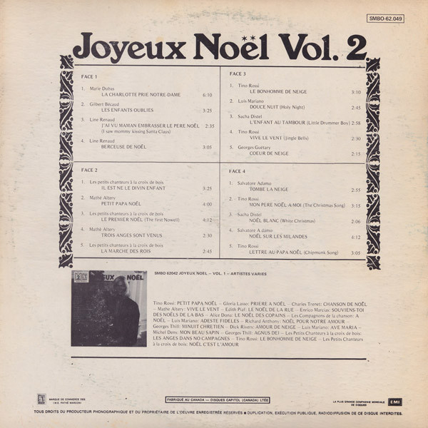 Various - Joyeux Noël Vol. 2 | Capitol Records (Canada) Ltd. (SMBO 62.049) - 2 Various - Joyeux Noël Vol. 2 | Capitol Records (Canada) Ltd. (SMBO 62.049) - 2