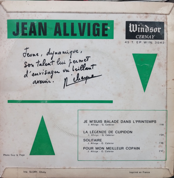 Jean Allvige - Je M’suis Baladé Dans Le Printemps | Windsor (WIN 3042) - 2 Jean Allvige - Je M’suis Baladé Dans Le Printemps | Windsor (WIN 3042) - 2