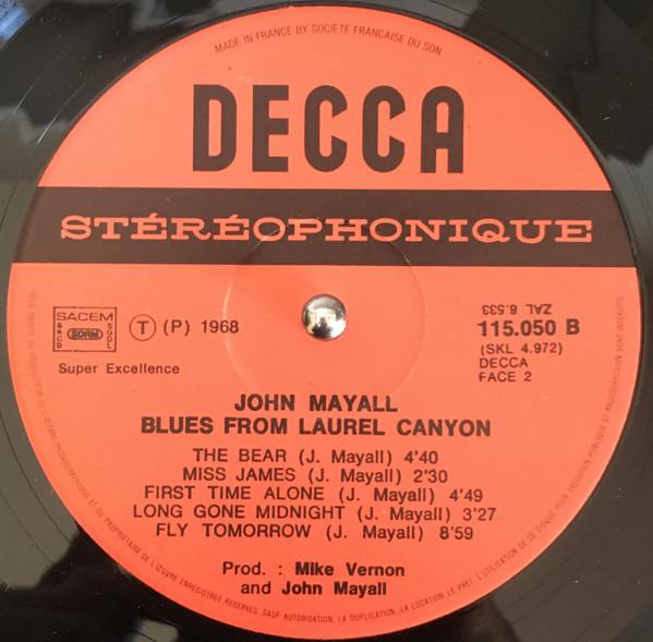 John Mayall - Blues From Laurel Canyon | Decca (115.050) - 3