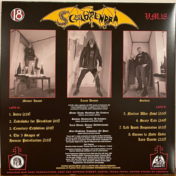 Scolopendra - VM18 [Vinyl] | Nuclear War Now! Productions (ANTI-GOTH 665) - 2