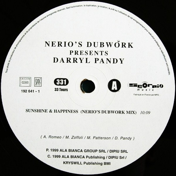 Nerio's Dubwork Presents Darryl Pandy - Sunshine & Happiness | Scorpio Music (192 641-1) - 3