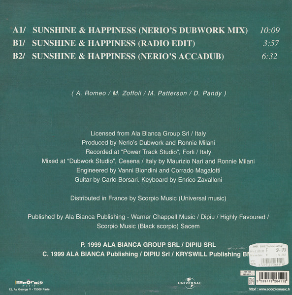 Nerio's Dubwork Presents Darryl Pandy - Sunshine & Happiness | Scorpio Music (192 641-1) - 2