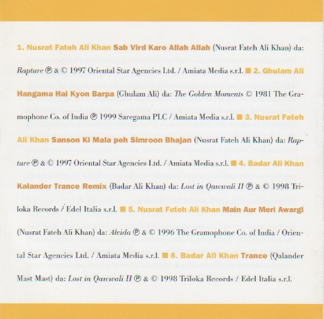 Various - Asia e Oceania - Pakistan - Musica dell'estasi: Nusrat Fateh Ali Khan & il qawwali pakistano | Fabbri Editori (MDM 028) - 2