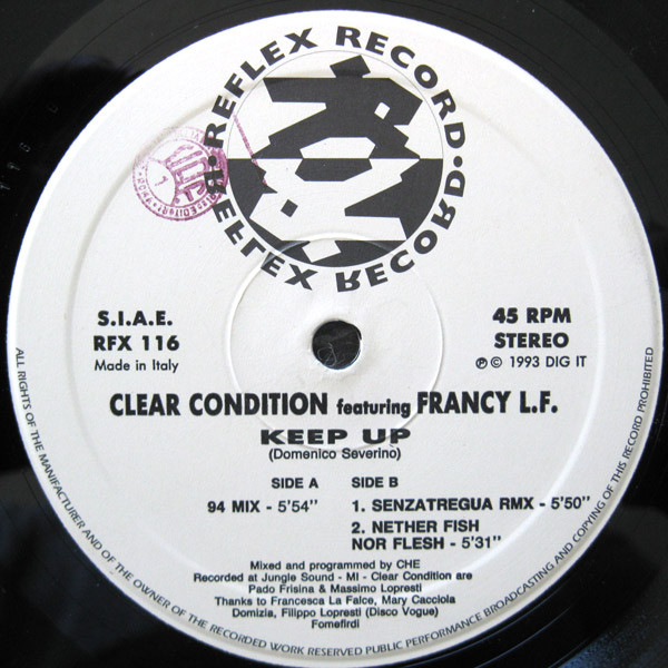 Clear Condition Feat. Francesca La Falce - Keep Up | Reflex Records (RFX 116) - 2 Clear Condition Feat. Francesca La Falce - Keep Up | Reflex Records (RFX 116) - 2