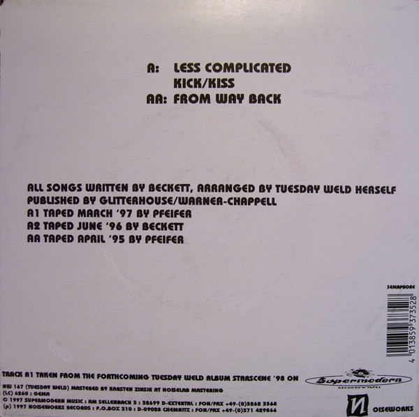 Tuesday Weld - Less Complicated | Noiseworks Records (NW 167) - 2