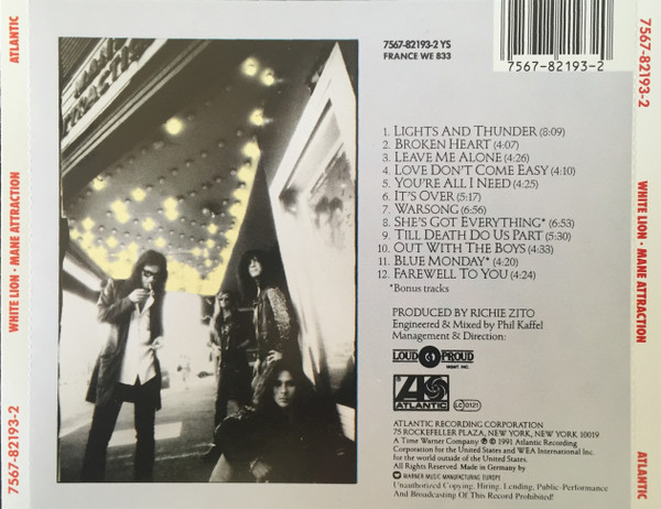 White Lion - Mane Attraction CD | Atlantic (7567-82193-2) - 2 White Lion - Mane Attraction CD | Atlantic (7567-82193-2) - 2