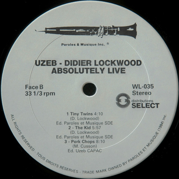 Uzeb And Didier Lockwood - Absolutely Live | Paroles & Musique (WL-035) - 4