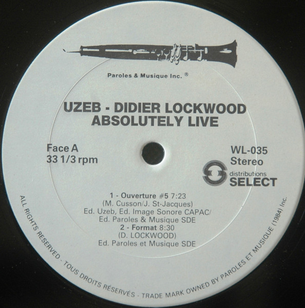 Uzeb And Didier Lockwood - Absolutely Live | Paroles & Musique (WL-035) - 3