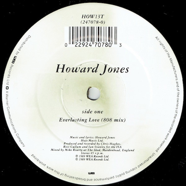 Howard Jones - Everlasting Love (808 Mix) | WEA (247078-0) - 2