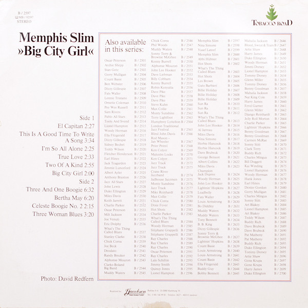 Memphis Slim - Big City Girl | Tobacco Road (B / 2597) - 2