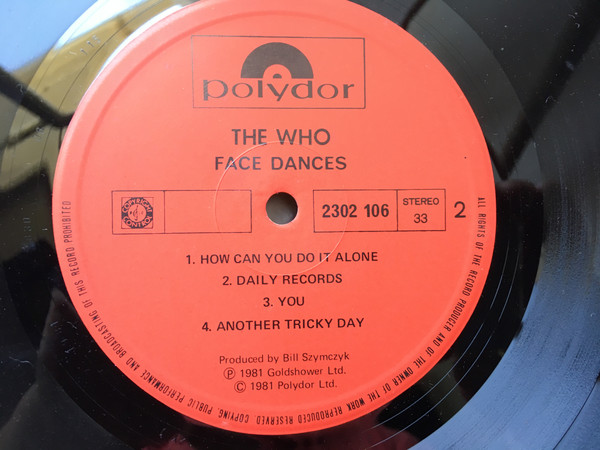 The Who - Face Dances | Polydor (2302 106) - 4 The Who - Face Dances | Polydor (2302 106) - 4